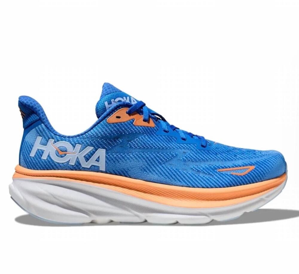 hoka one m clifton 9 1127895 csaa blue and orange